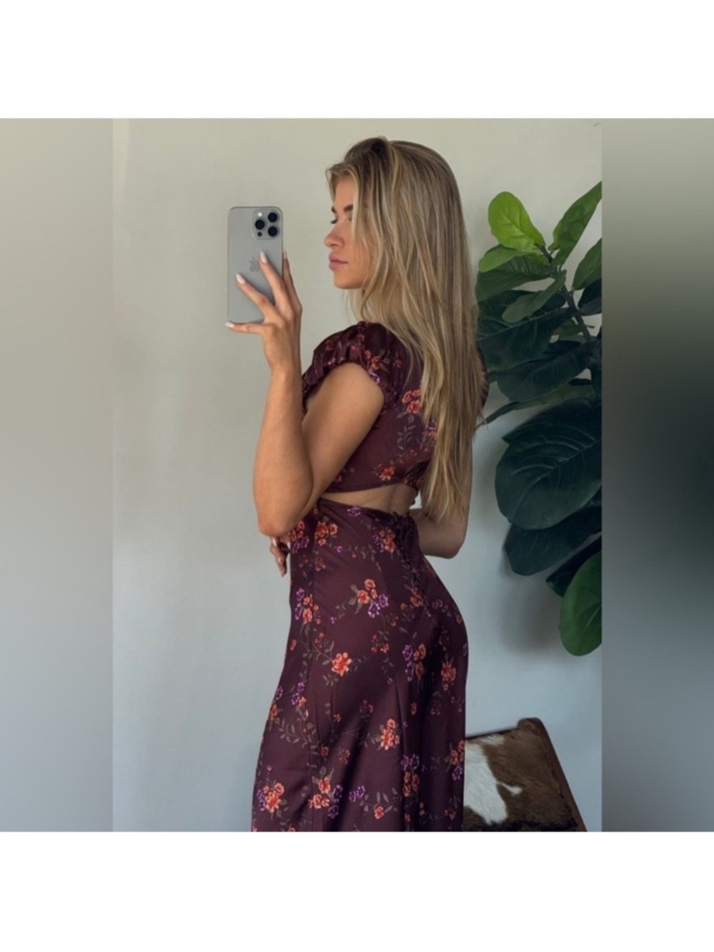 FREE PEOPLE Butterfly Babe Maxi Dress in Brown Floral - Picture 2 of 7